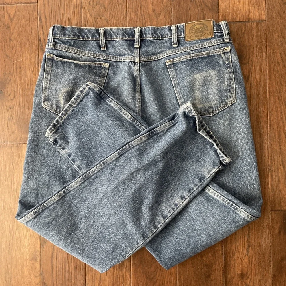 Cabela's 40x34‎ Blue Jeans Work Pants Classic Relaxed Quality Denim Stone Wash